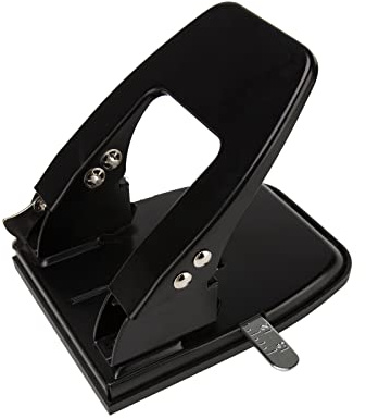 Eono 2 Hole Punch, Heavy Duty Metal Paper Puncher, 25 Sheet Capacity - Black
