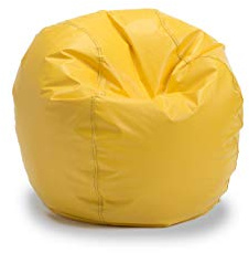 Child Bean Bag Chairs by Better American Products - Kid Sized Baseball Style Vinyl Bean Bag Chairs Perfect for Game Rooms and More (Yellow)