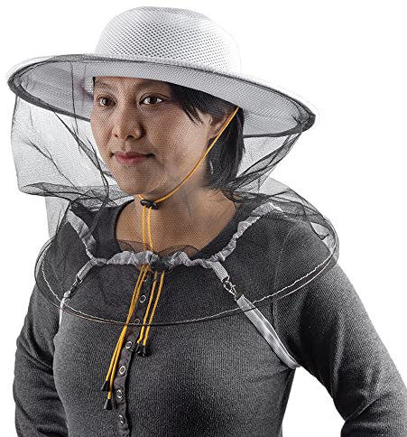 HunterBee Imker Bienenzucht Schleier Hut Netz Weste Moskitonetz Hüte Gesichtsschutz Angel