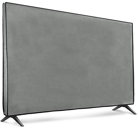 kwmobile Indoor 65 TV Cover – Television Dust Cover Screen Protector – TV Screen Dust Protection – Synthetic Fabric Light Grey