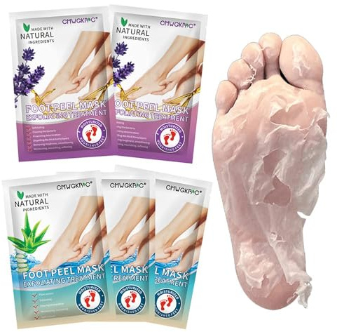 5 Pack Foot Peeling Mask,Exfoliator Peel Off Calluses Dead Skin Callus Remover,Foot Mask for Dry Cracked Feet,Foot Peel Masks for Men and Women Feet Peeling Mask for Easter Basket Stuffers Gifts