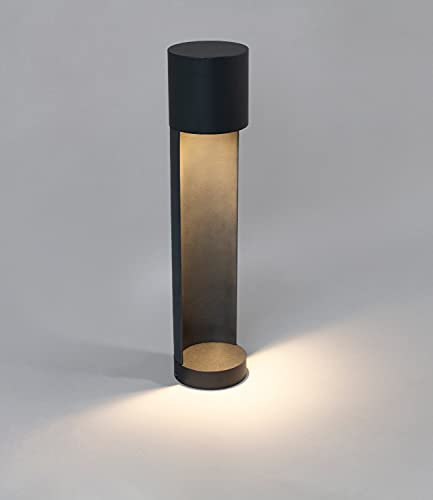 DAWALIGHT Borne Lumineuse Extérieure LED 6W 2700K Blanc Chaud, Borne Lampadaire Exterieur IP65 Étanche Aluminium Style Moderne Potelet Eclairage pour Jardin Chemin Cour Pelouse Parc, Noir