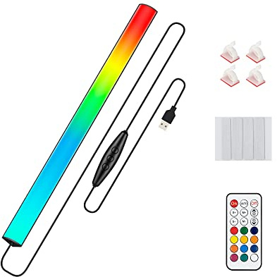 Under Monitor RGB Light Bar, LED Light for Desk Gaming Setup, USB Powered Keyboard Light, 12 Inch 5V, 353 Color Change Modes, Wireless Remote, LED Ambient Lights for Room Decor, Desk Setup, PC