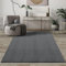 Mia's Teppiche Comfort Moderner Flauschiger Kurzflor Teppich, Anti-Rutsch Unterseite, Waschbar bis 30 Grad, Super Soft, Felloptik, Anthrazit, 140 x 200 cm Oval