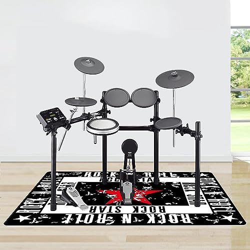 YEMELI Trommelteppich,Schallschutzmatte stoßdämpfende Trommelmatte,Professionelles rechteckiges elektronisches Jazz Schlagzeug Kit für Bass Drum Snare Drum und andere Instrumente Teppich