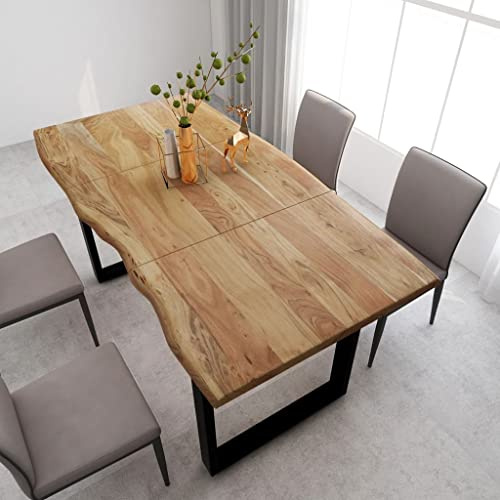 ARKEM Tavolo da Pranzo, Design Industriale, Vintage, 180x90x76 cm, Legno Massello di Acacia, Nero