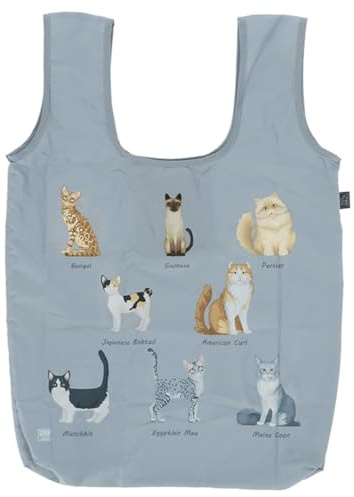 Esschert Design Tasche mit Katzenrassen Motiv zusammenfaltbar