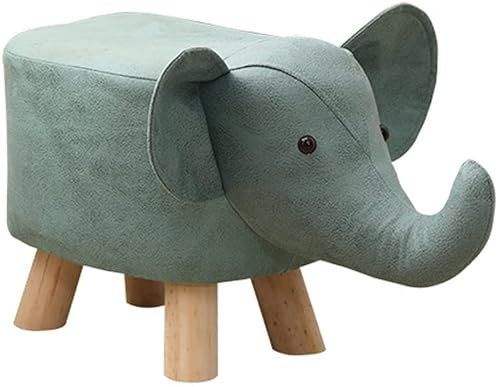 Taburete Bajo Reposapiés De Dibujos Animados, Taburete De Sofá De Madera Maciza, Taburete para Cambiar Zapatos De Casa con Forma De Elefante Creativo, Taburete De Pie De Mesa Auxiliar Estable