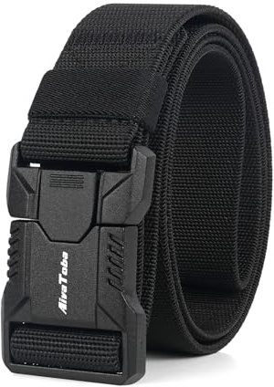 AivaToba Schnellverschluss Taktischer Gürtel Herren, Schwerlastfähigr Metallschnalle Military Style Nylon Canvas Arbeitsgürtel Gürtel mit für Draussen Sportarten Vatertag