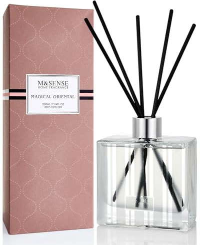 M&SENSE Magisk orientalisk doftspridare – 200 ml doftspridare med lavendel vanilj och barrträ cederträ, kanderad fruktanteckningar, långvarig hem aromaterapi för hem sovrum badrum kontor