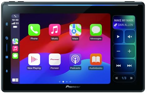 Pioneer SPH-EVO107DAB-UNI2-2-DIN mediacenter och navigationsenhet, kapacitiv 10,1 pekskärm, med Wi-Fi, Bluetooth, Apple CarPlay, Android Auto och DAB+, 13-bands grafisk equalizer