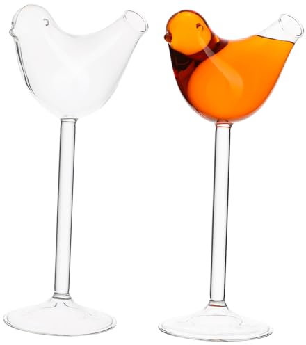 Alipis 2pezzi Bicchiere Da Cocktail a Forma Di Volatile Bicchieri Da Martini in Vetro Trasparente Calici Da Festa Per Cocktail