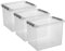 Aufbewahrungsbox mit Deckel von Sunware Q-Line 52 L 3-er Set 50 x 40 x 38 cm transparent Kunststoff