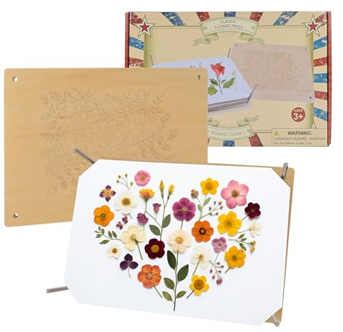 YUROZAC Wooden Flower Press Kit for Drying Flowers & Leaves | 11.8 x 8.3 Inch, DIY Nature Craft Flower Pressing for Kids Adults, Artists