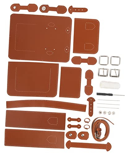 BEBEMOKO Kit para Hacer Bolso Cruzado DIY para Manualidades, Material Pu Marrón, Cómodo y Seguro, Adecuado para Mujeres Creativas, Uso Escolar y Regalos Hechos a Mano, Proyecto Artesanal