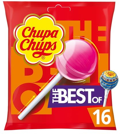 CHUPA CHUPS – Sucettes Gourmandes Assorties, Explosion de Saveurs Fruitées, Sachet 192g (16 pièces) - Le lot de 2