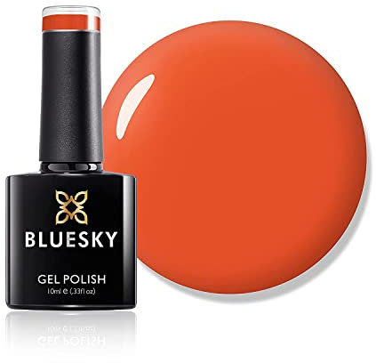 Bluesky Gel Polish, Electric Orange, 80577, 10 ml, Gel Dissolvable Nail Polish, Pink, Shimmer, Orange (Curing Under UV/LED Lamp Required) Pack (x)