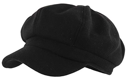 Gisdanchz Schirmmütze Damen Schwarz Wolle Ballonmütze Baskenmütze Bakerboy Damenmütze Winter Mütze Warm Wintermütze Barett Cabbie Kappe Schiffermütze Matrosenmütze Damen Schwarz