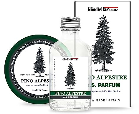 The Goodfellas' Smile Pino Alpestre Kit Da Barba Da Uomo, Include Sapone E Dopobarba, Set Regalo 2 in 1 Per Lui, Marito O Fidanzato, 100% Made in Italy