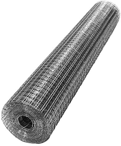 1/2 x 1/2 x 19G Welded Wire Mesh Galvanised Aviary Fence Rabbit Hutch Coop Pet Chicken Run 600mm Wide Rolls (5 Metre x 600mm Roll x 1 Pack)