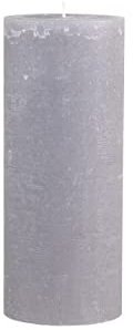Chic Antique Macon rustikale Stumpenkerze Kerze Antik Altarkerzen 100% Paraffin Lange Brenndauer (Französisch Grau, 25x10 cm)