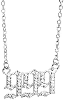 PAMTIER Cubic Zirkonia Engel Zahl 999 Halskette Für Frauen Anhänger Choker Kette Numerologie Hip Hop Schmuck Silber