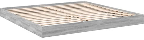 vidaXL Bettgestell Grau Sonoma 180x200 cm Holzwerkstoff