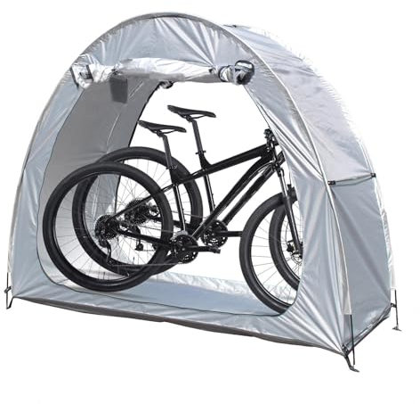 YSMSMZJK 2 PCS Fahrradzelt Kann Gespleißt Werden Motorradgarage Winterfest Vor Wind,Regen,Schnee und Staub Schützen Fahrrad Garagenzelt Fahrrad Garage Outdoor,Silver