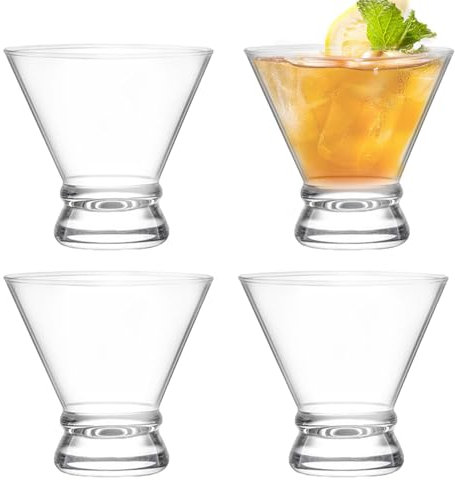 Juego de copas de cóctel Margarita | Copas de vino pequeñas de 200 ml | Elegante kit de bebida para reuniones familiares, hogar, bar y club nocturno | Perfecto para cócteles y vino, copas de cóctel