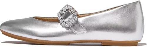 Fitflop Mary Jane Womens Ballerina Shoes in Silver - 8 UK