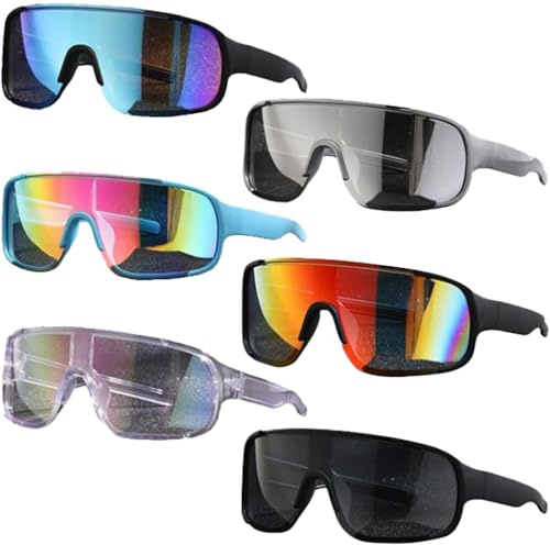 Paleshy 6 Pack Sports Sunglasses for Men and Women, UV400 Protection, Lightweight Wraparound Non-Slip for Sunglasses for Running Cycling Fishing Golf Volleyball Hiking Outdoor Activities