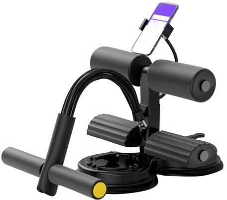 Djowyh Sit Up Bar Maintaineur De Pieds - Appareil d'Aide aux Sit-Up Portable avec Support Téléphone - Accessoire de Fitness pour Maison Exercices Abdominaux Cuisses Intérieur Extérieur