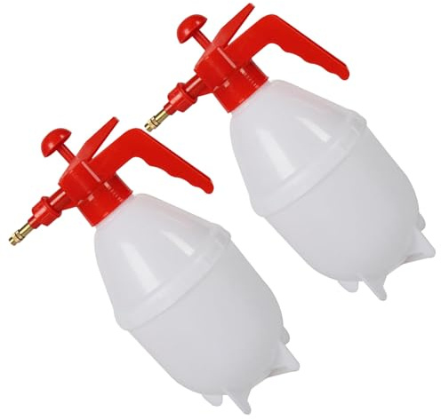 LALAFINA Flacone Spray a Pressione 0,8 l Set 2 Pezzi Ugello Regolabile Rosso, Spruzzatore per Annaffiare Fiori e Piante in Vaso, Irrigatore Spray Portatile per Giardino e Pulizie