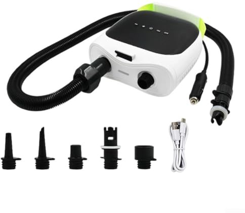 Bomba de aire eléctrica de 20 PSI con batería de 4000 mAh, inflado/desinflado rápido de doble etapa para tabla de remo SUP, para kayak, tienda de campaña, barco (6 boquillas)