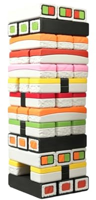 Torre impilabile per sushi stampata 3D, con 42 pezzi e bacchette, divertente gioco di abilità per adulti, bambini, feste, serate in famiglia, regalo