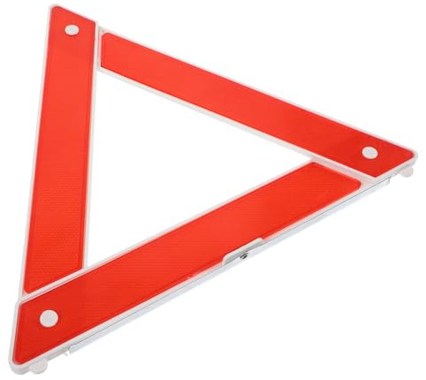 UKCOCO Triangolo di Emergenza Affidabile Auto Rosso Triangolare in Plastico e Metallo e Multifunzionale per Sicurezza Stradale e Parcheggio di Emergenza