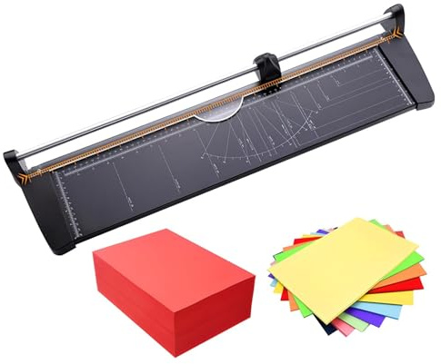 Roterande papperstrimmer, slitstark skärare för 10 ark, 60 cm skärbredd, enkel knivbytesdesign, perfekt för scrapbooking och kontorsbruk