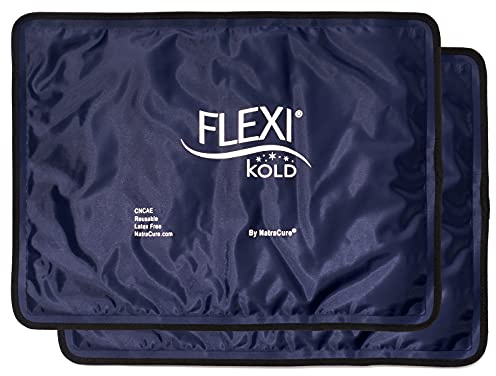 FlexiKold Ice Packs (Standard Large) - Two (2) Reusable Gel Cold Packs for First Aid, Sports Injuries, Pain Relief and Cold Therapy - (36.8 cm x 26.5 cm)