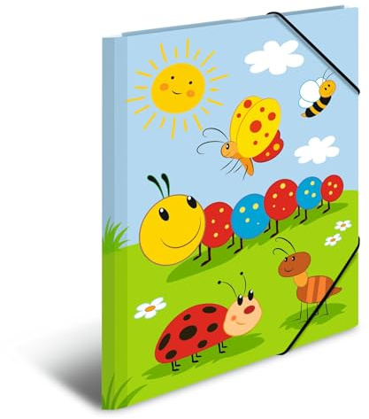HERMA Collector's Folders A4 Children's Birthday Set of 3 Cardboard Corner Folder with Nursery Motif, Elastic Band, Inner Flaps and Inner Print for Boys, Girls and Children