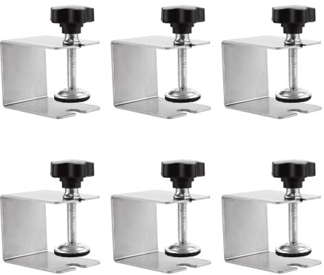 6 Stück C Klemme 60mm Trägerklemme Edelstahl 304 Kleine tischklemme Einstellbereich 10-45mm Edelstahl klemmschraube Schrankwerkzeug Befestigungsclip für Werkzeug, Heimwerken, Holzbearbeitung