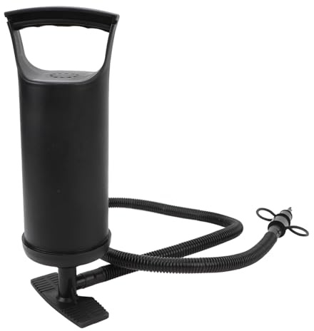 dsheng Petite Pompe à Main de Camping pour Matelas Pneumatique, Mini Pompe à Air Manuelle Gonflable pour Piscine de Voyage avec Buses de 3 Tailles, Pompe de Gonflage à Main pour