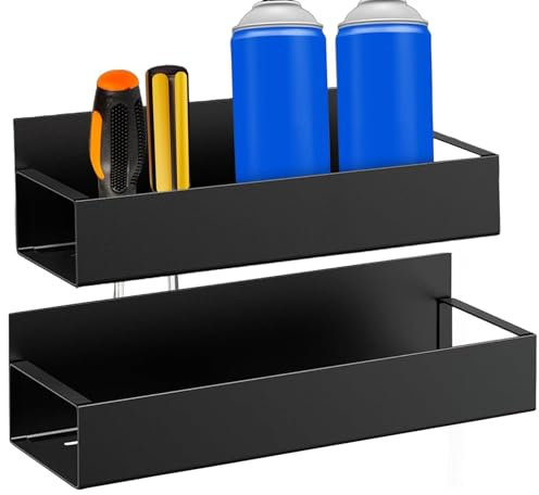 2 Magnetic Aerosol Spray Can Holder, Wall-Mounted Steel Bottle Holder Organizer For Garage & Workspace