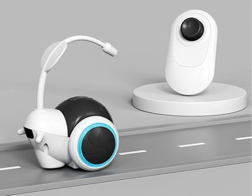 Peticularz® Fernsteuerung Schnecke Roadster Interaktives Katzenspielzeug Selbstbeschäftigung für Katzen, Elektrischer Intelligenzspielzeug mit Controller (Schwarz & Weiß)