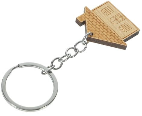 VALICLUD 5pièces Porte-clés Bois Forme Maison Pendentif Suspendu Décor Clé Pratique Pour Trousseau Et Sac