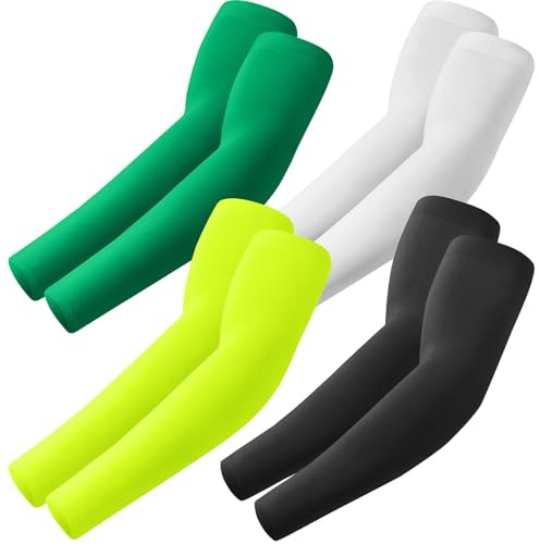 Roxun Armskydd För Kvinnor Män Uv-Skydd Armbindor Ärmar Volleyboll Armskydd | 4 Par gaming armlingar,UPF50 basket cykelsport,Lätt kompression,bekväma, sömlösa ärmärmar,myggskydd,sommar nödvändighet