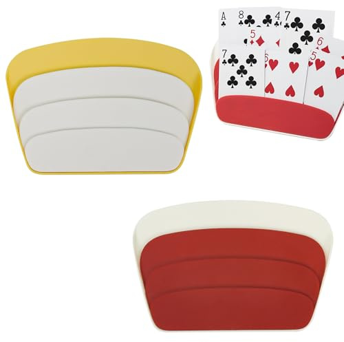 DHWEKU Lot de 2 Porte-Cartes à Jouer, Design à Trois Couches, Porte-Cartes à Jouer,Porte Carte Enfant, Support Carte à Jouer