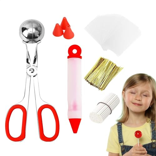 Lollipop Making Kit, Lollipop Making Kit Cake Pop Tillbehör, pinnar, väskor | Cake Ball Maker Kit för bröllop, födelsedag, eftermiddagste