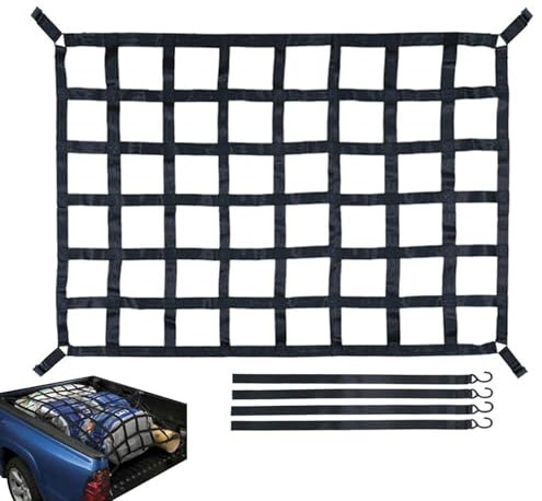 Truck Bed Cargo Net - Pesante 4 x 4 Bungee Mesh Net, Si espande a 12 'x 18' | Porta del carico Universale per Pickup, rimorchio, e Letto di Camion, reti per Veicoli Regolabili per Lo stoccaggio