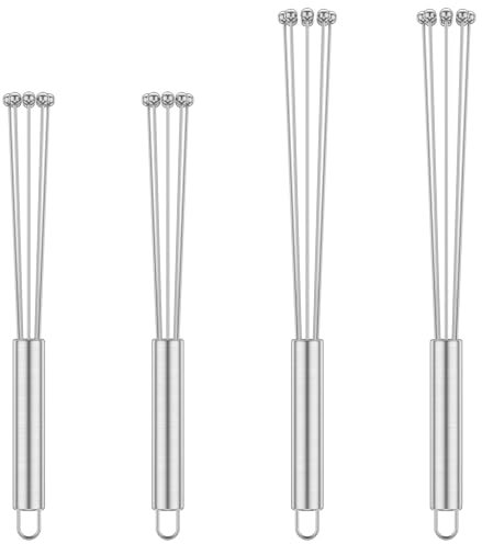 4 Pcs Ball Whisks Stainless Steel Egg Whisk Efficient Egg Beater Whisk Creative Kitchen Whisks for Cooking Blending Whisking Beating Stirring