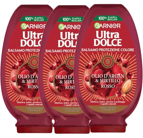 Garnier Ultra Dolce Balsamo Protezione Colore con Olio di Argan e Mirtillo Rosso, per Capelli Colorati o con Meches, 200 ml (3)